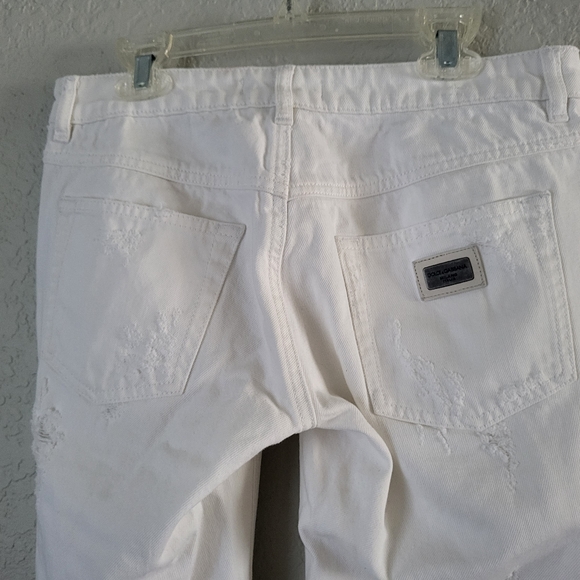 Dolce & Gabbana White Distressed Skinny Jeans Cute Fit - Sz 40